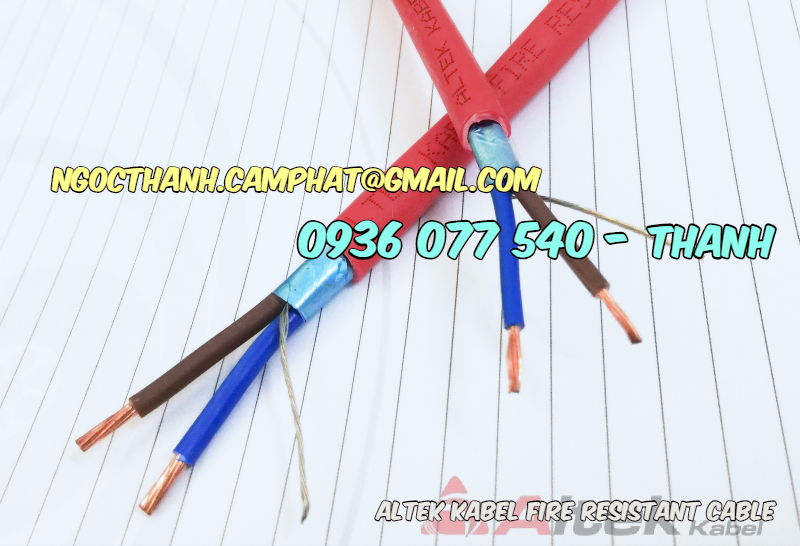 Cáp chống cháy 2X1.0 mm2 Altek Kabel