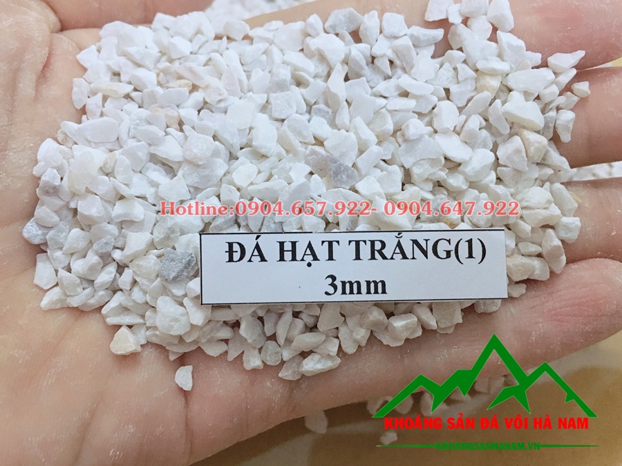 Đá hạt trắng 2mm, 3mm, 4mm, 5mm, 7mm sản xuất gạch terrazzo và mài granito